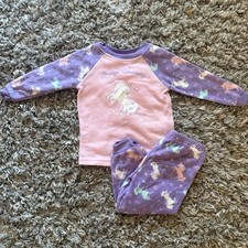 Baby Girl Soft Fleece Unicorn Pajama Set 12M
