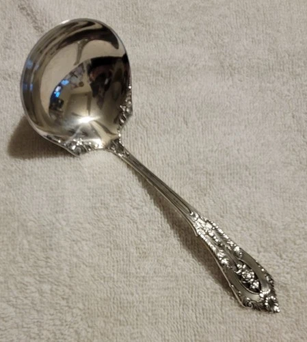 Wallace Rose Point Sterling Silver Gray Ladle Spoon 6 1/4"