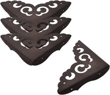 Metal Corner Protectors for Wood Boxes Furniture, Vintage Decorative Corner G...