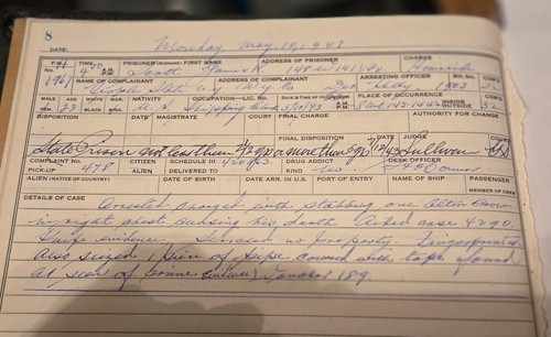 NEW YORK CITY NY POLICE DEPT 32 PCT ARREST LOG BOOK 1943 - Picture 20 of 21