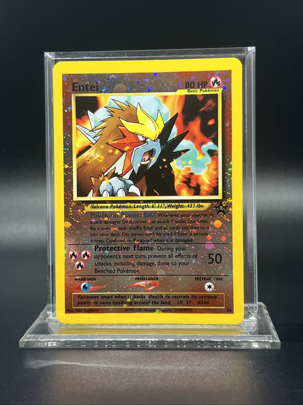Pokemon Entei 34 Wotc Promo Reverse Holo - LIGHT PLAY