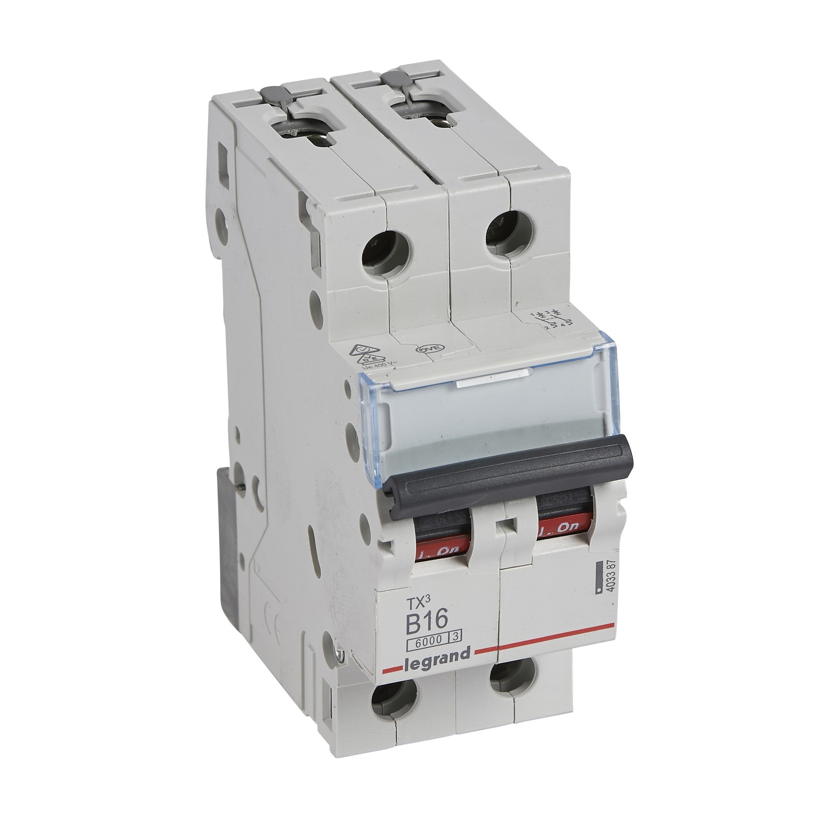 S302 TX3 OVERCURRENT CIRCUIT BREAKER B 16A 2P 2M 6KA S300 403387