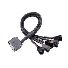 SATA to 3 Pin / 4 Pin Fan Adapter, 15 Pin SATA to 12V PC Case Fan 1 to 5