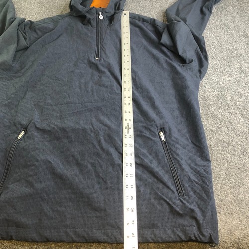LinkSoul Jacket Mens Large Blue Pullover Hooded Windbreaker Performance Stretch - Picture 7 of 11