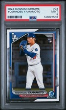 2024 BOWMAN CHROME #73 YOSHINOBU YAMAMOTO ROOKIE RC PSA 9