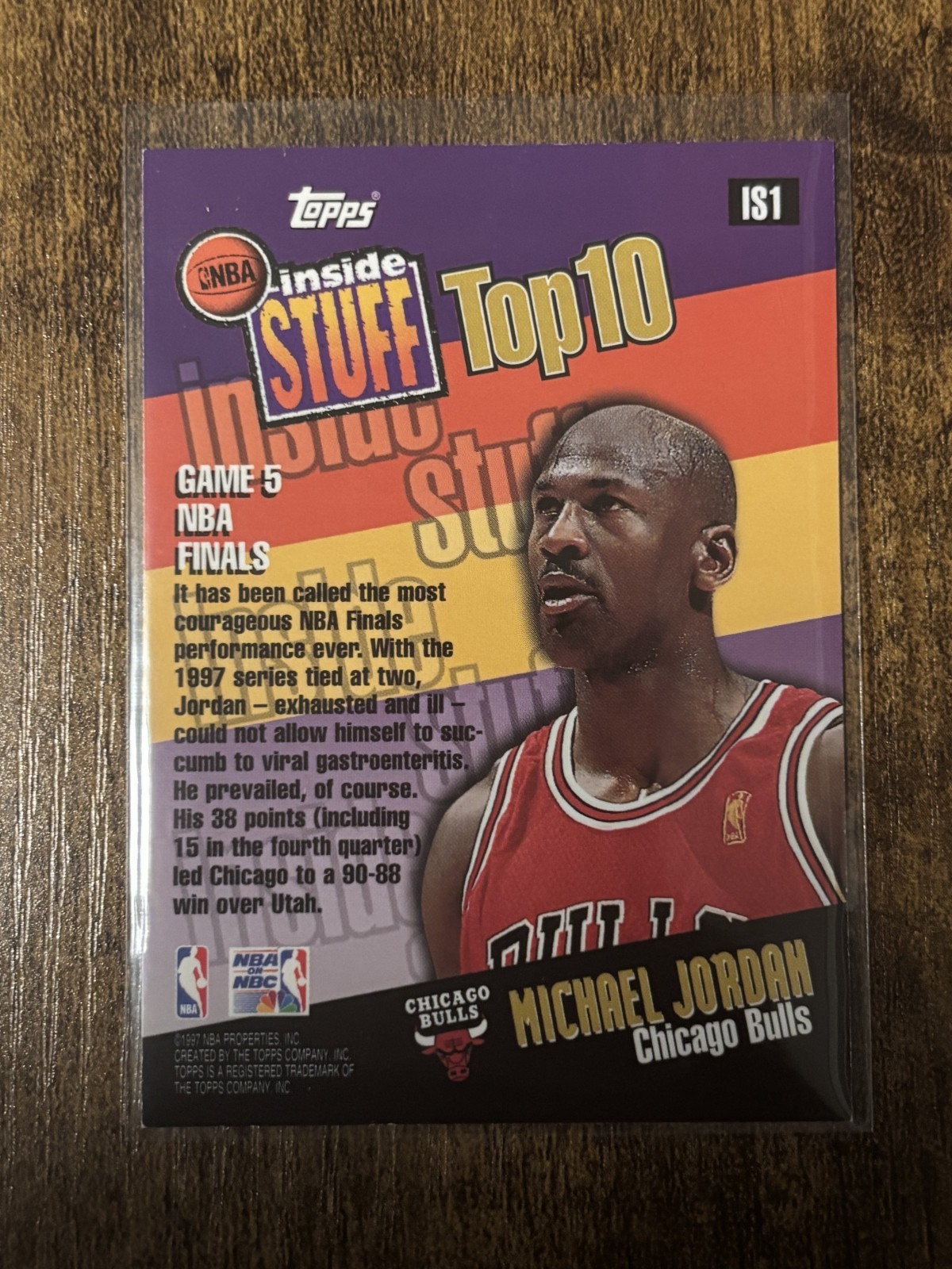Michael Jordan #IS1 | 1997 Topps Inside Stuff Top 10 | Excellent Condition (LP)