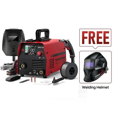 ARCCAPTAIN 130A MIG Welder 3 in 1 Welding Machine Gasless Welder and Free Helmet