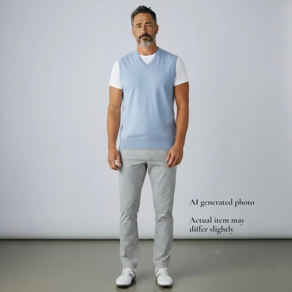 Peter Millar Italian Merino Wool Clear Creek Tahoe Golf Light Blue Vest Top XXL
Opens in a new windo