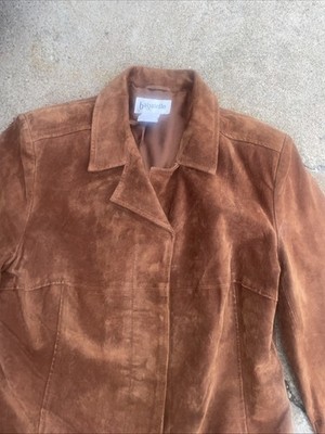 Bagatelle Leather suede jacket women. Size Medium. Brown.