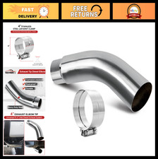 4 To 5 Chrome Diesel Exhaust Tip Elbow - Turndown Clamp 23 Long For Trucks 