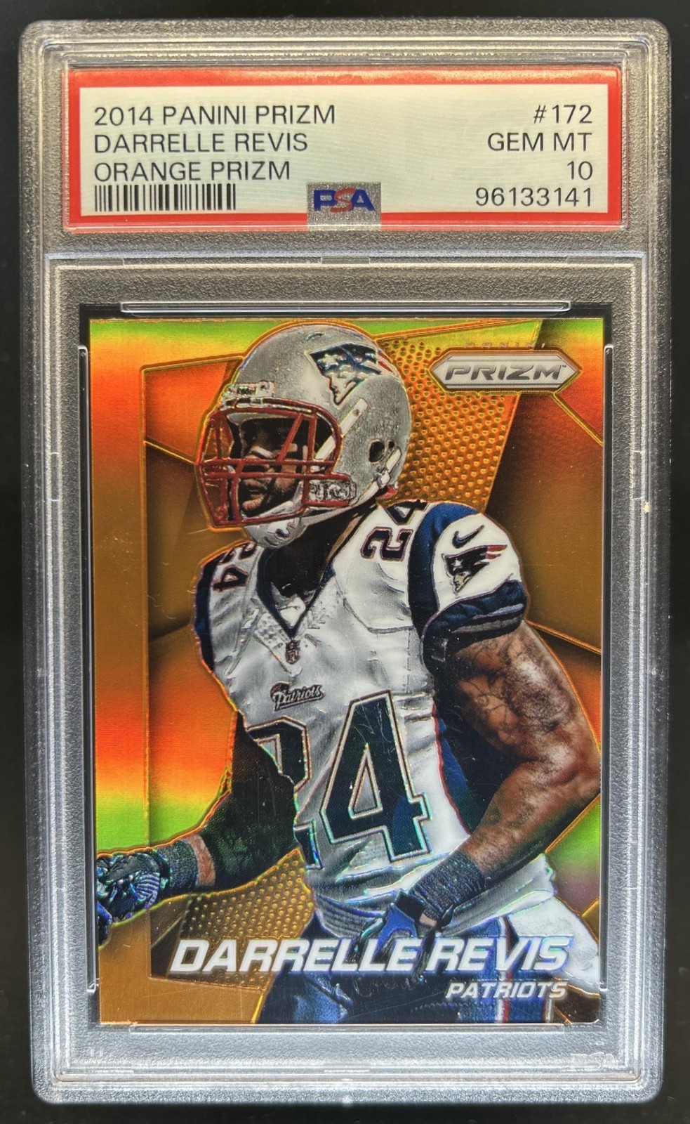 2014 Panini Prizm Darrelle Revis Orange #172 Patriots PSA 10 GEM MINT