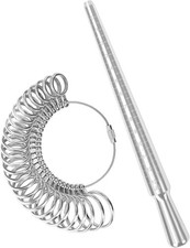 Metal Ring Sizer Gauge Mandrel Finger Sizing Measure Stick Standard Tool Sliver
