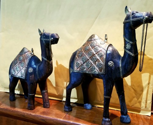 Two Wood/copper Camels Made In India - Picture 8 of 11