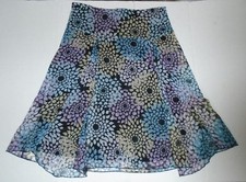 Women's W Wrapper Flirty Floral Print Flare Inserts Bottom Summer Fun Skirt Sz 5