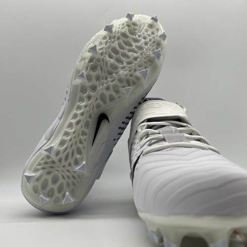 Nike Alpha Menace Pro 2 Mid White Football Cleats Men's Sz 13.5 WIDE BV3951-100 - Picture 6 of 6