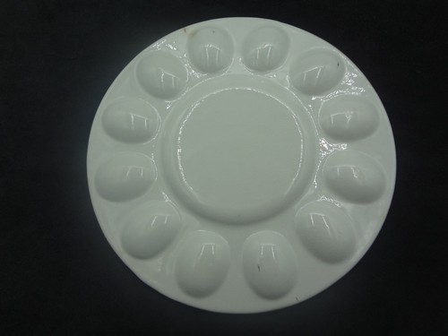 Piatto uovo deviato gallo in ceramica vintage - Foto 6 di 6