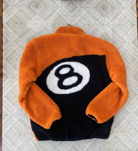 Stussy 8 Ball Sherpa Fleece Reversible Orange