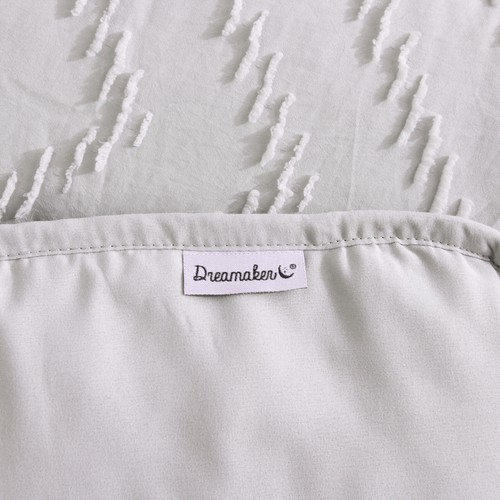 Dreamaker 6 Pcs Comforter Set Pillowcases Cushion Lennox Chevron Silver King - Picture 9 of 10
