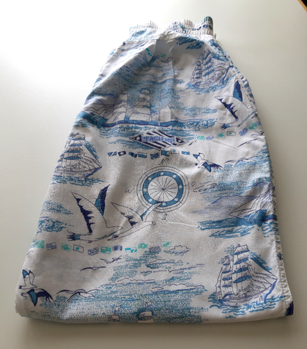 Hose mit Dehnbund Schlupfhose Gr. 140 weiß / blau maritimes Design Taschen Baumw - Bild 11 von 11