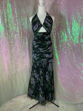 Carolina Herrera Silk Floral Halter Cocktail Gown Sz 6 AUTHENTIC NWT