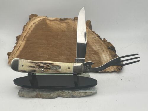 Vintage (1999) Case XX V5254HB Stag Handled Hobo Trapper/w fork--1940.24