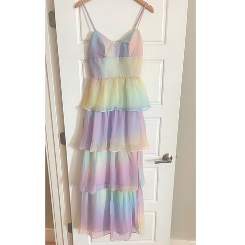 Amanda Uprichard Thaddea Maxikleid Rainbow Stufenkleid Gr. S NEU - Bild 3 von 5
