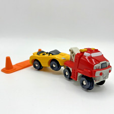 Fisher Price GeoTrax Lift 'N Go Tow Truck Hazard Cone Set Car Push Truck