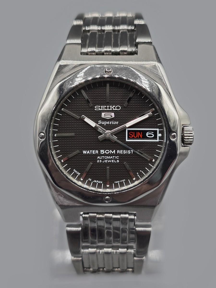 状態良好品 SEIKO5 スーペリア 7S36-00H0 メンズ 自動巻腕時計 Rare Seiko 5 Superior 7S36-00H0 23 Jewels Automatic Men's