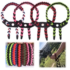 Archery Bow Wrist Sling Strap Braided Compound Bow Adjustable Paracord Holder 1p