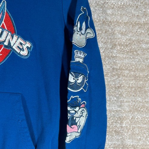 Looney Tunes Hoodie Youth Large Blue Cotton Bugs Bunny Streetwear Comfy Retro - Picture 3 of 10