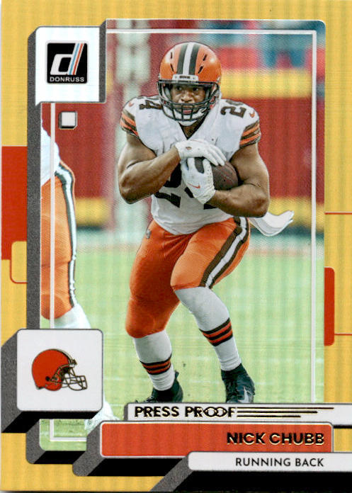 2022 Donruss 210 Nick Chubb Premium Press Proof
