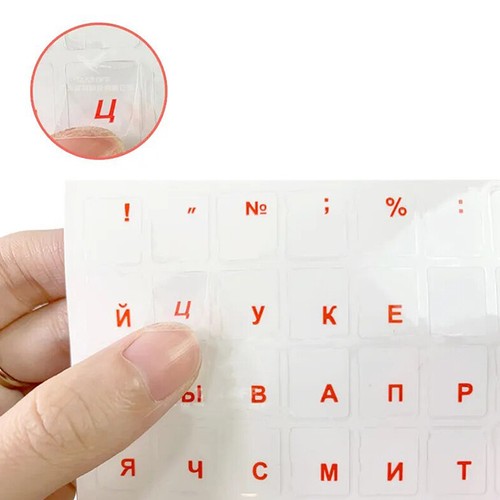 Universal Russian Transparent Keyboard Stickers For Laptop Letters - Photo 7/16