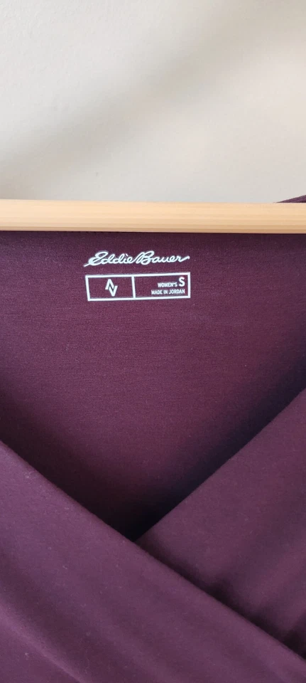 Eddie Bauer Travex Free Dry Knit Small Burgundy Wrap Dress. NEW W/TAG - Image 4 of 4