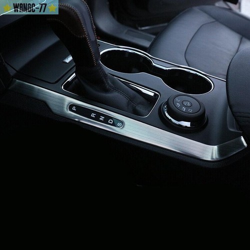 For 2016-19 Ford Explorer Silver Steel Console Gear Shift Both Side Cover Trim - Picture 5 of 10