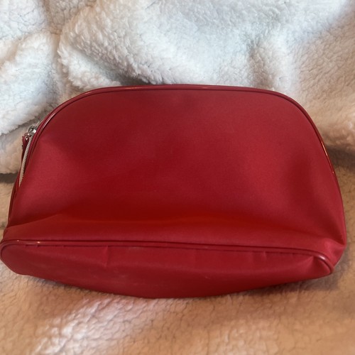 Lancome Women’s Cosmetic Makeup Mini Bag Red White Floral Zip - Picture 2 of 5