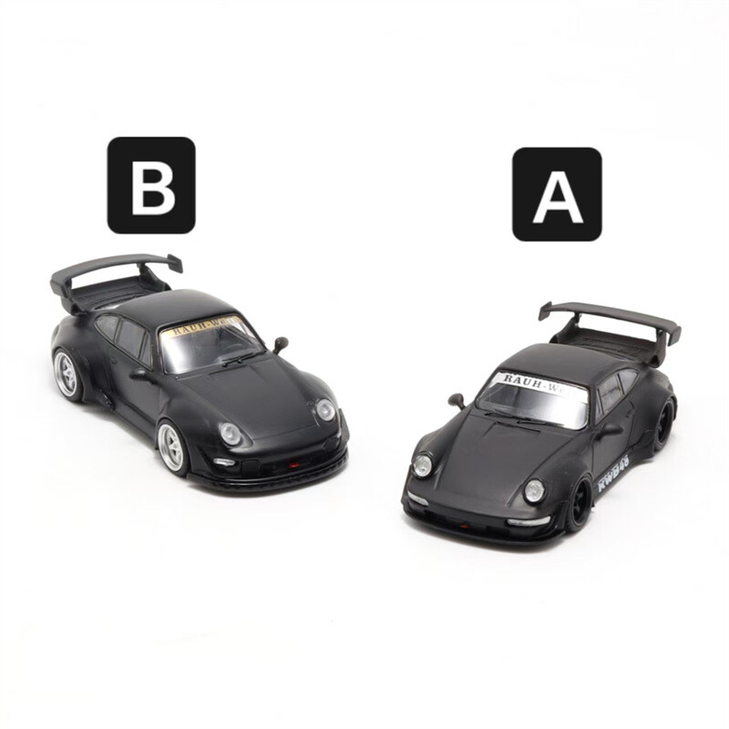 4R-763 RAUH-Welt 1/64 ポルシェ RWB 993 #09 Decode 1:64 RWB 964 / 993 Rauh-Welt black matt Diecast Model