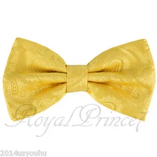 New Men Men's Butterfly Pretied Gold Bow tie Prom Wedding Formal 20H Formal