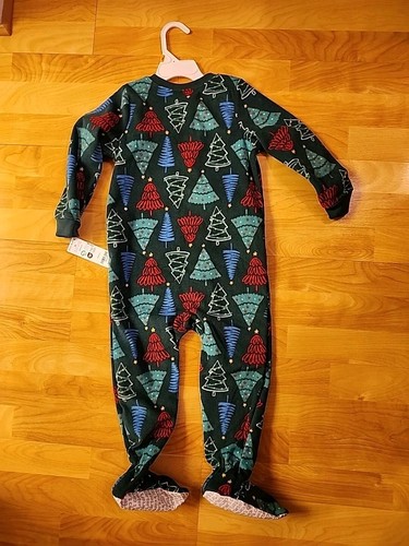 NWT Carter's Kid Boys 1-Piece Fleece Footie Pajamas Green Christmas 🌲 SZ 3T - Picture 6 of 6