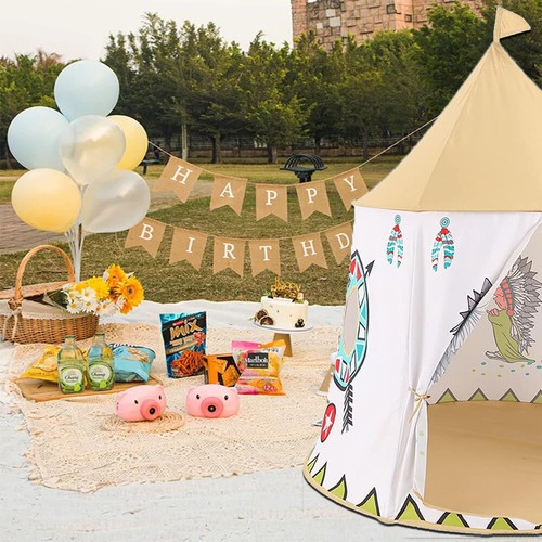 Indian Teepee Play Tent for Kids Boys Girls Indoor Outdoor Playhouse Castle Toy - Picture 12 of 14