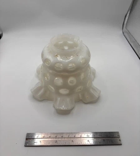 Vintage Fenton Milk Glass Coin and Dot Lamp Shade – Replacement Piece