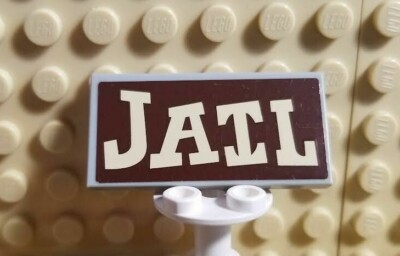 LEGO Minifigure Jail Sign 2x4 Police Station Logo City Worker Real Job ...