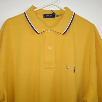 Polo Ralph Lauren Polo Shirt Big Mens Size XLT Yellow Cotton