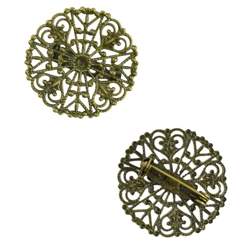 10× Retro Blank Brooch Settings Cabochons Base Tray for - Picture 6 of 7