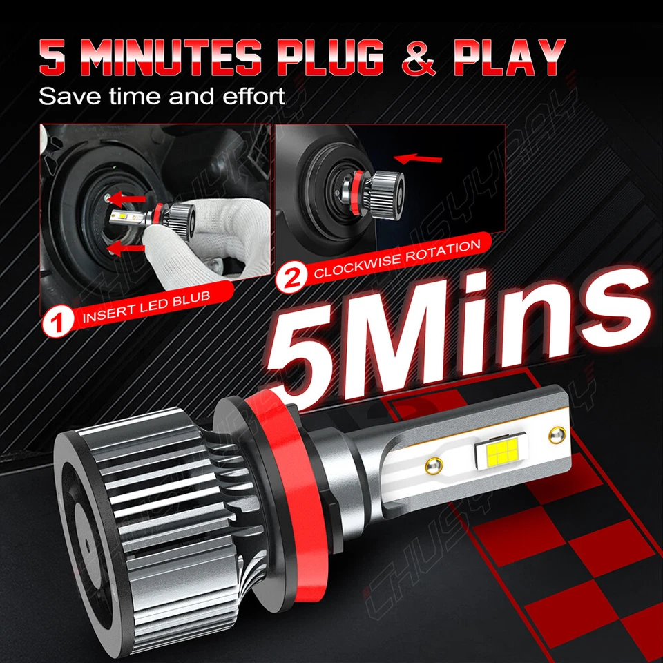 Para Chevrolet Trailblazer 2021-2023 2X H11 Bombilla Faro LED Luz Baja Blanco Foto 4 de 4