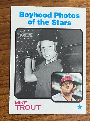 Awesome 2022 Topps Heritage Card Boyhood Photos Mike Trout #341 nm/mint