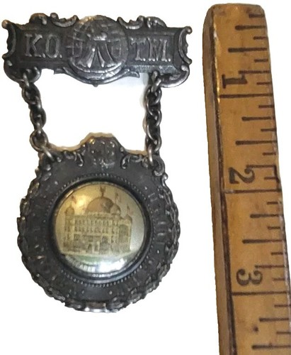 1880s Knights of the Maccabees Medal Fraternal Order Celluloid Maccabee Temple - Bild 6 von 6