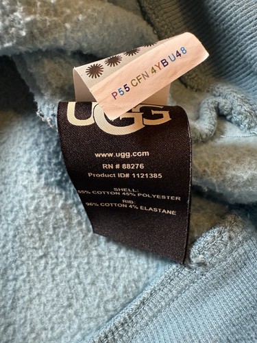 UGG Rey UGGfluff logo hoodie Deep Ice Blue Size XS - Picture 6 of 9