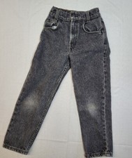 Vintage Little Levis Faded Black Jeans Kids Size 7 Slim Boys Snap Retro 90's