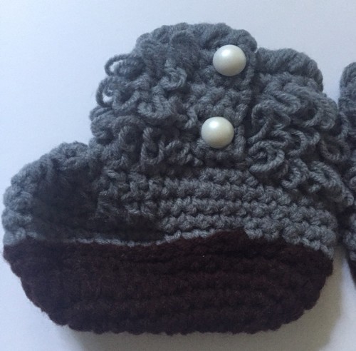 Neu! Kleinkind Stiefeletten Baby Schuhe Hausschuhe Strick Maßanfertigung grau - Bild 3 von 6