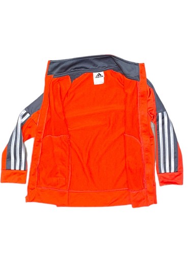 Adidas full zipper jacket orange and grey athletic unisex size 6 - Picture 9 of 10